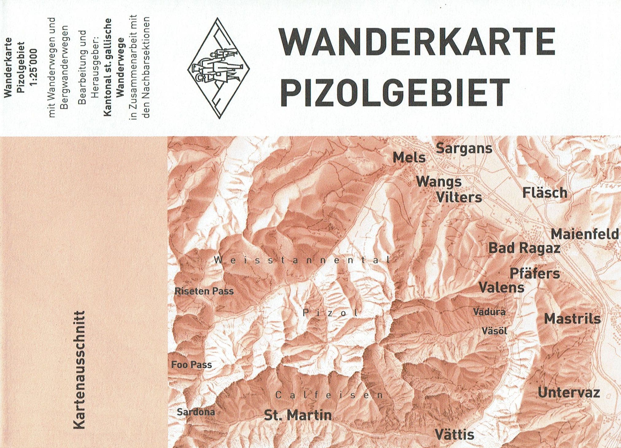 Umschlagbild Wanderkarte Pizolgebiet